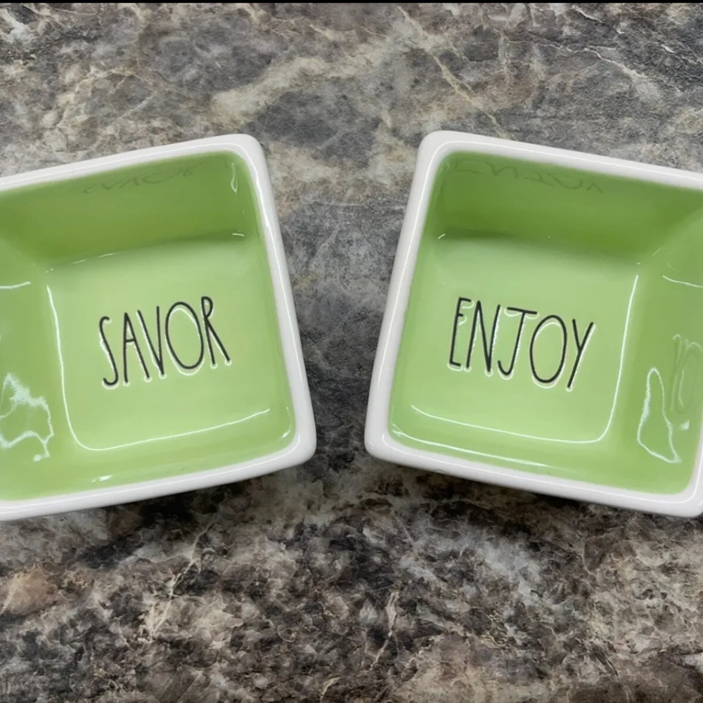 NEW RAE DUNN SAVOR AND ENJOY SQUARE BOWL SET ARTISAN COLLECTION